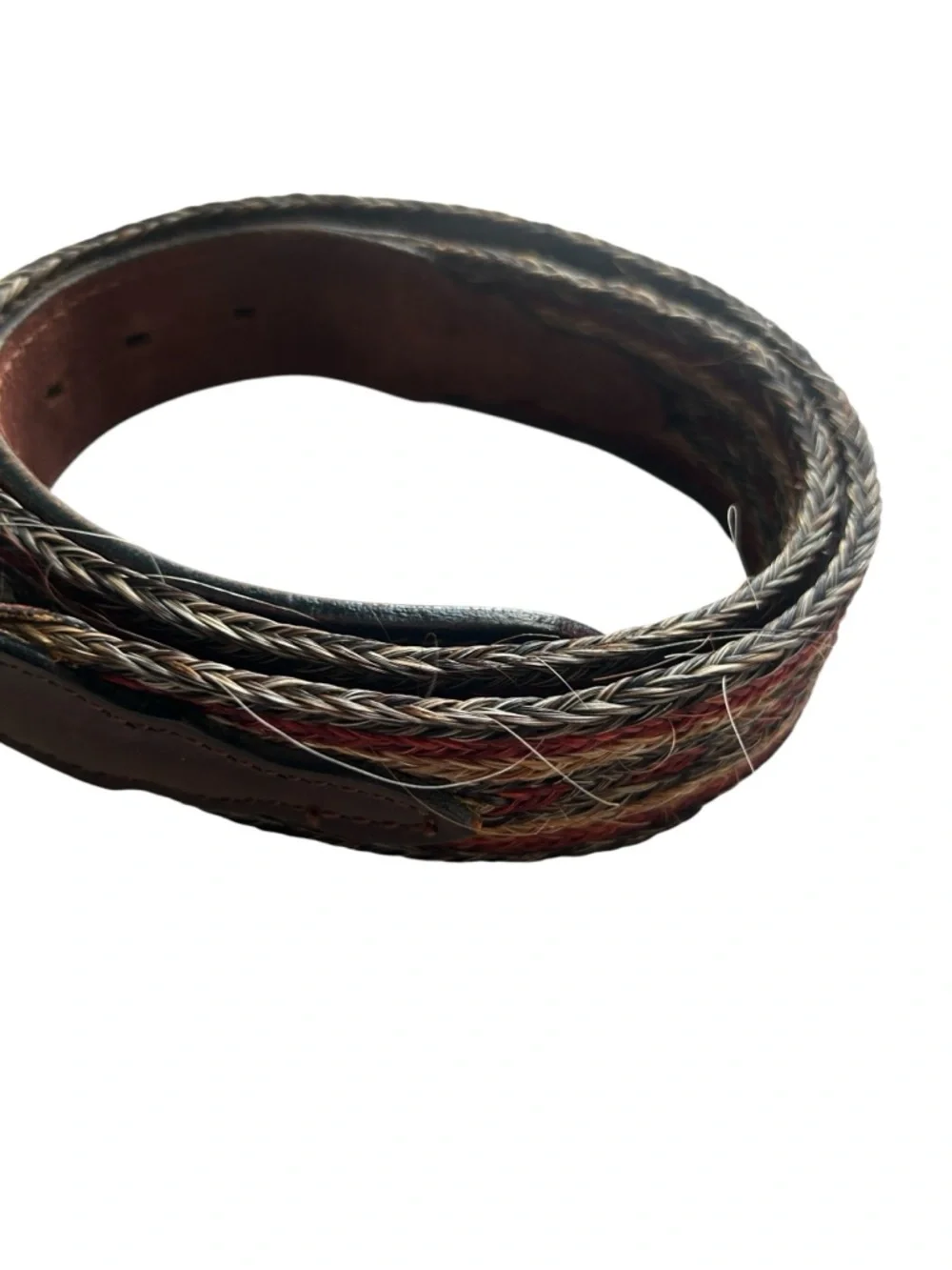 Authentic USA made Braided Horse Hair with Leather Belt men's size 34 western
